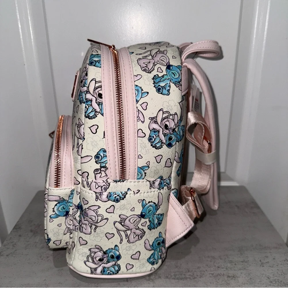 Disney Parks Loungefly Valentines Stitch & Angel Hearts Backpack - Picture 4 of 6